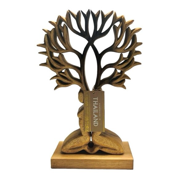 Handmade Thai Wooden Tree of Life Sculpture Amulet Home Decor NWT - Picture 2 of 5